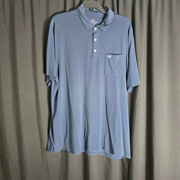 Vineyard Vines Other - Vineyard Vines Edgartown Polo Mens XL Navy Blue Pima Cotton Blend Short Sleeve